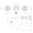 Cromford Wall Basin Set line drawing