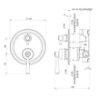 Cromford SwitchMix Shower Bath Diverter Mixer line drawing