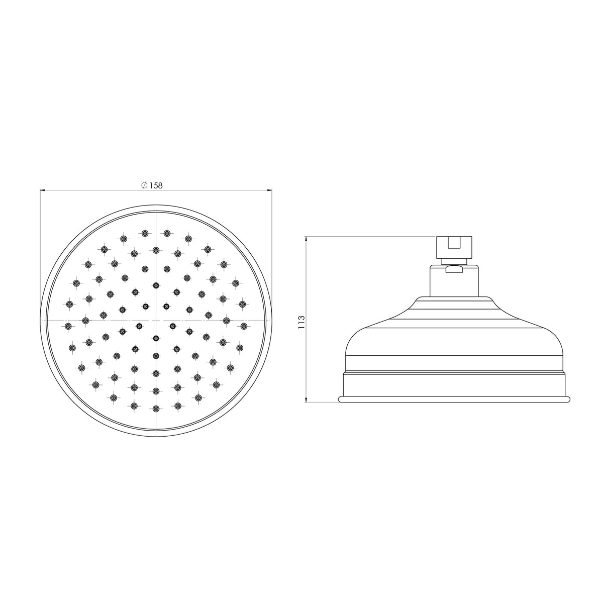 Cromford Shower Rose line drawing