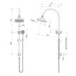 Cromford Twin Shower 200mm Rose_ 1 line drawing