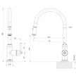 Cromford Pull Out Sink Mixer line drawing