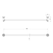 Cromford Single Towel Rail 800mm line drawing