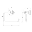 Cromford Toilet Roll Holder Assem  scaled line drawing