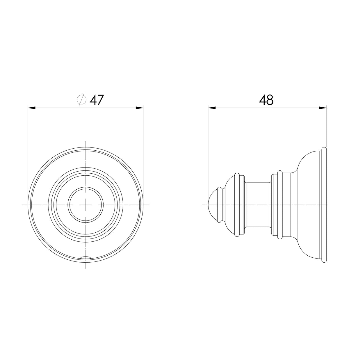 Cromford Robe Hook Assem line drawing