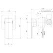 Gloss MKII SwitchMix Shower Wall Mixer Fit Off Kit line drawing