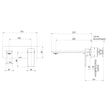 Gloss MKII SwitchMix Wall Basin Bath Mixer Set 180mm Fit Off Kit line drawing