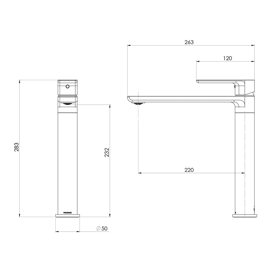 Gloss MKII Sink Mixer line drawing