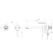 Vask SwitchMix Wall Basin Bath Mixer Set 200mm Fit Off Kit  Updated line drawing