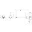 Vask SwitchMix Wall Basin Bath Mixer Set 200mm Pin Up Fit Off Kit  1 line drawing