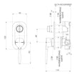 Vask SwitchMix Shower Bath Diverter Mixer Fit Off Kit line drawing