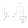 Vask Flexible Hose Multifunction Sink Mixer_ scaled line drawing