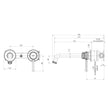 Wiltern SwitchMix Wall Basin Bath Mixer Set Fit Off Kit s line drawing