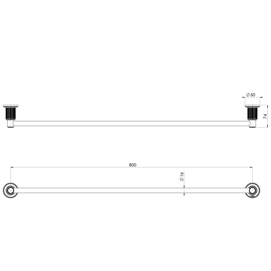 _Wiltern Single Towel Rail_ line drawing