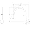 Vivid MKII Wall Sink Laundry Outlet 200mm G N line drawing