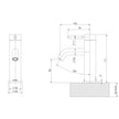 Vivid MKII Basin Mixer line drawing