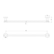 Vivid MKII Single Towel Rail 600mm line drawing