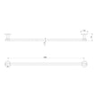Vivid MKII Single Towel Rail 800mm line drawing