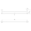 Vivid MKII Double Towel Rail 800mm line drawing