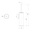 Vivid MKII Toilet Brush and Holder line drawing