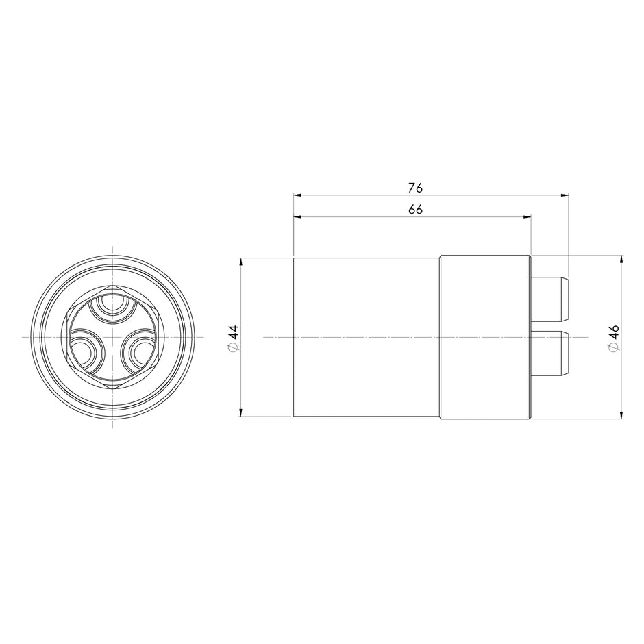 Vivid MKII SwitchMix Wall Mixer Body Extension line drawing