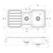 Series 1 1_3 RH Bowl Sink with Drainer with Hole _ scaled line drawing