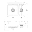 Series 1 1_2 Bowl Under Over Sink _ scaled line drawing