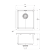Series Laundry Sink W Overflow  scaled line drawing