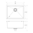 Phoenix 4000 Series Large Single Bowl Sink, Stainless Steel undermount basin line drawing