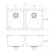 Series Double Bowl Under_Over Sink _ scaled line drawing