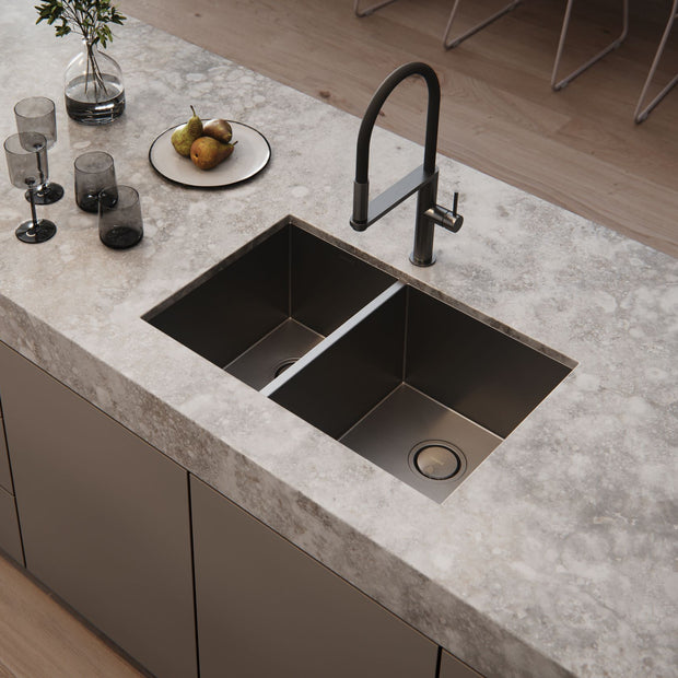 4000 Series 1 and 3/4 Right Hand Bowl Sink - Brushed Carbon