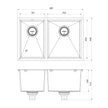 Series 1 3_4 RH Bowl Under_Over Sink _ scaled line drawing