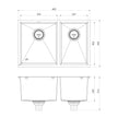 Series 1 3_4 LH Bowl Under_Over Sink _ scaled line drawing
