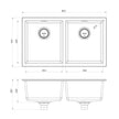 Series Double Bowl Under_Over Sink _ scaled line drawing