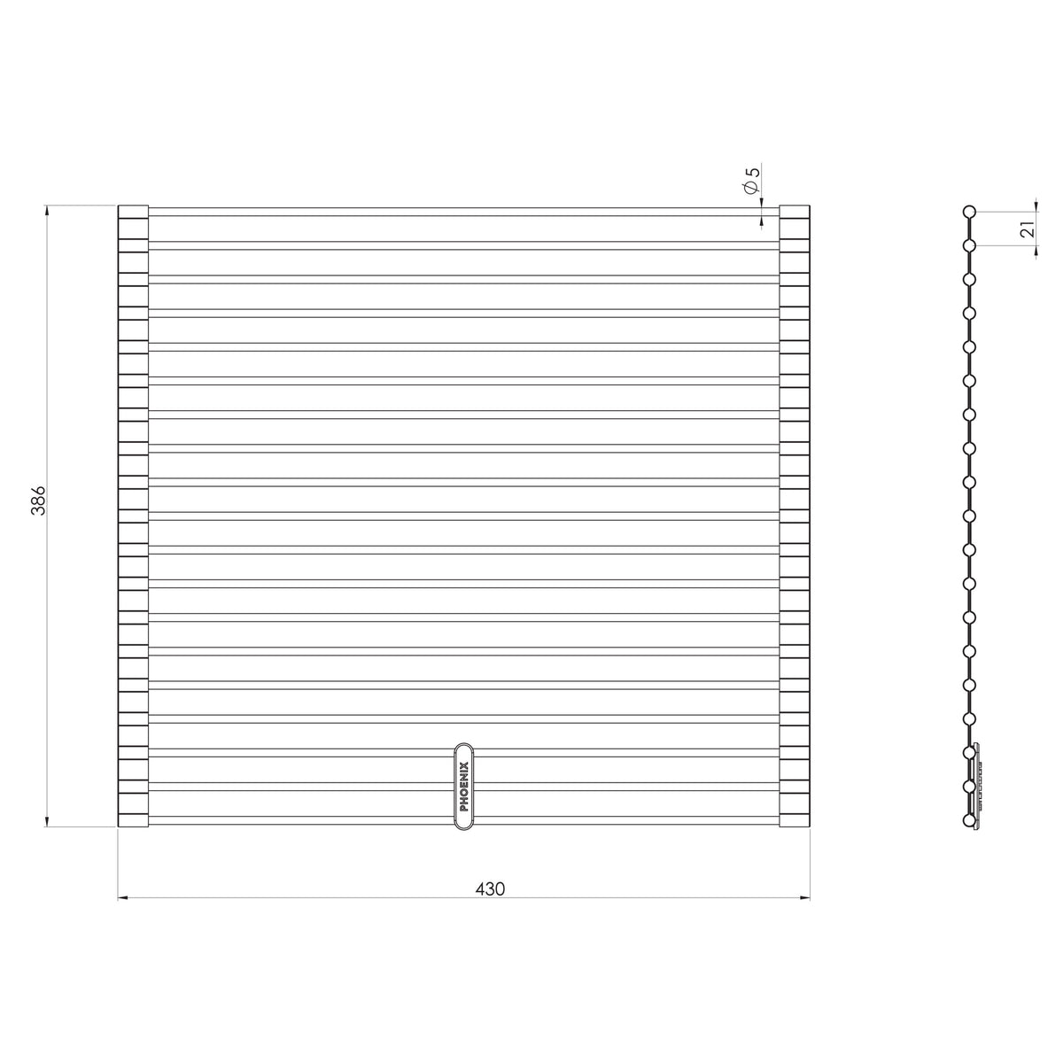 Roller Mat  1 scaled line drawing