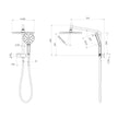 Ormond Compact Twin Shower  scaled line drawing