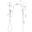 Ormond Twin Shower  scaled line drawing