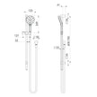 Ormond Rail Shower  scaled line drawing