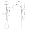 Oxley Twin Shower  scaled line drawing