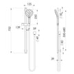 Phoenix Oxley Rail Shower line drawing