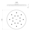 LuxeXP Round Shower Rose  scaled line drawing