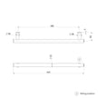 Phoenix Heated Towel Rail Round 600mm  scaled line drawing