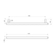 Phoenix Heated Towel Rail Square 600mm  1 line drawing
