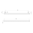 Phoenix Heated Towel Rail Square 800mm line drawing