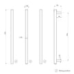 Phoenix Heated Towel Rail Square Triple 600mm _v2 line drawing