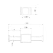 Phoenix Vertical Rail Hook Square s line drawing