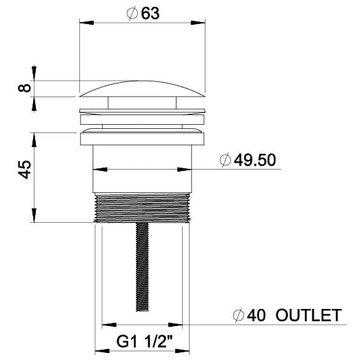 _Phoenix_40mm_Pop up_Universal_Waste_Line_Drawing line drawing
