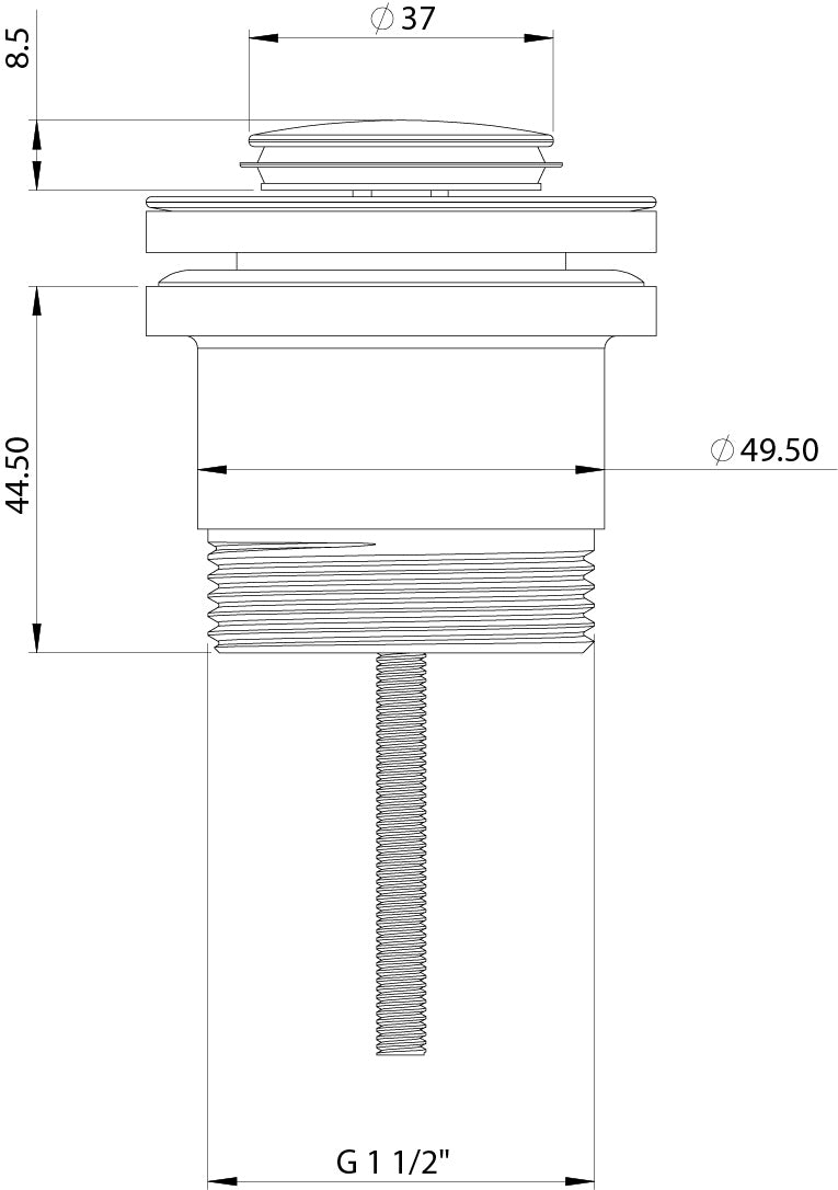 mm Pop Up Flat Universal Waste line drawing