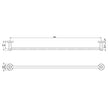 RA803_Radii_Single_Towel_Rail_800mm_Round_Plate_Line_Drawing line drawing