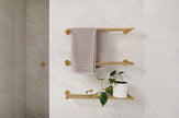 Radii Double Towel Rail 600mm Round Plate