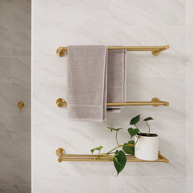 Radii Double Towel Rail 600mm Round Plate